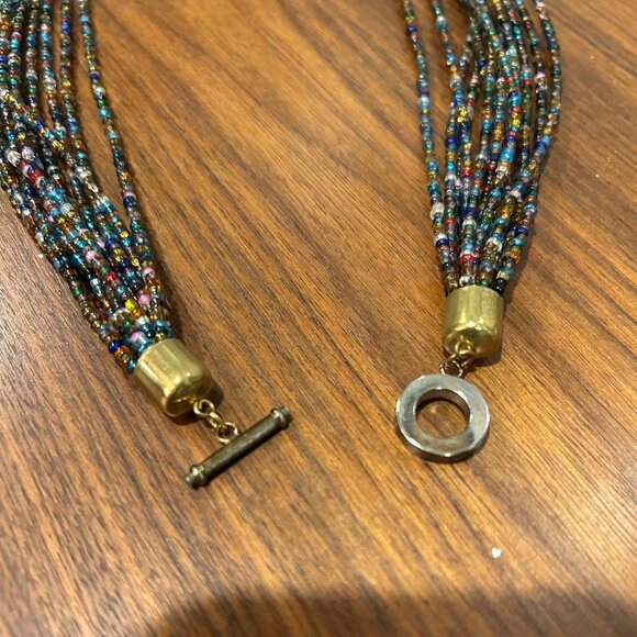 22" Bead Necklace, Long Necklace, Multi strands Necklace, Colorful Beaded - Picture 8 of 10